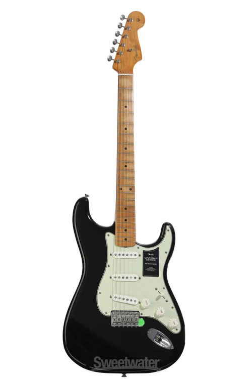 Fender Limited Vintera II Road Worn ’60s Stratocaster Electric Guitar – Black