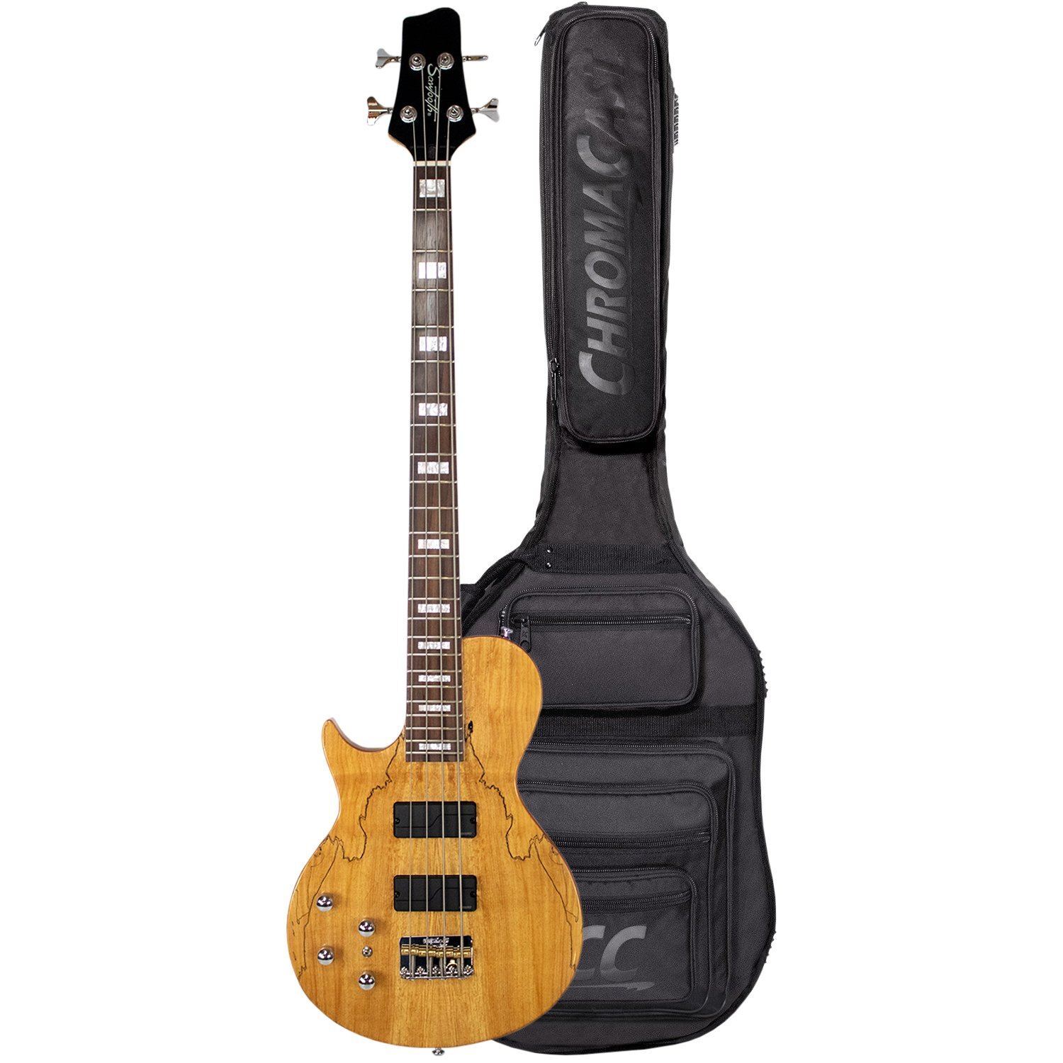 Sawtooth Americana Left-Handed Heritage Series Natural Spalted Maple 4-String 24