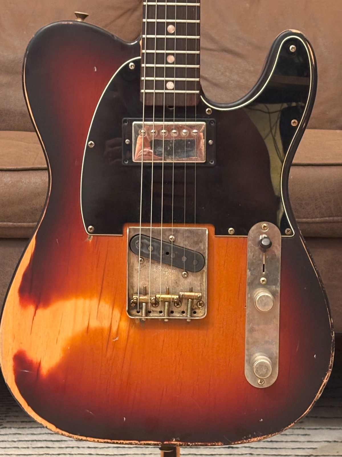 Fender Telecaster 1963 Glas Custom 3-Tone Sunburst Relic 7.8lbs w/ Fender Tweed