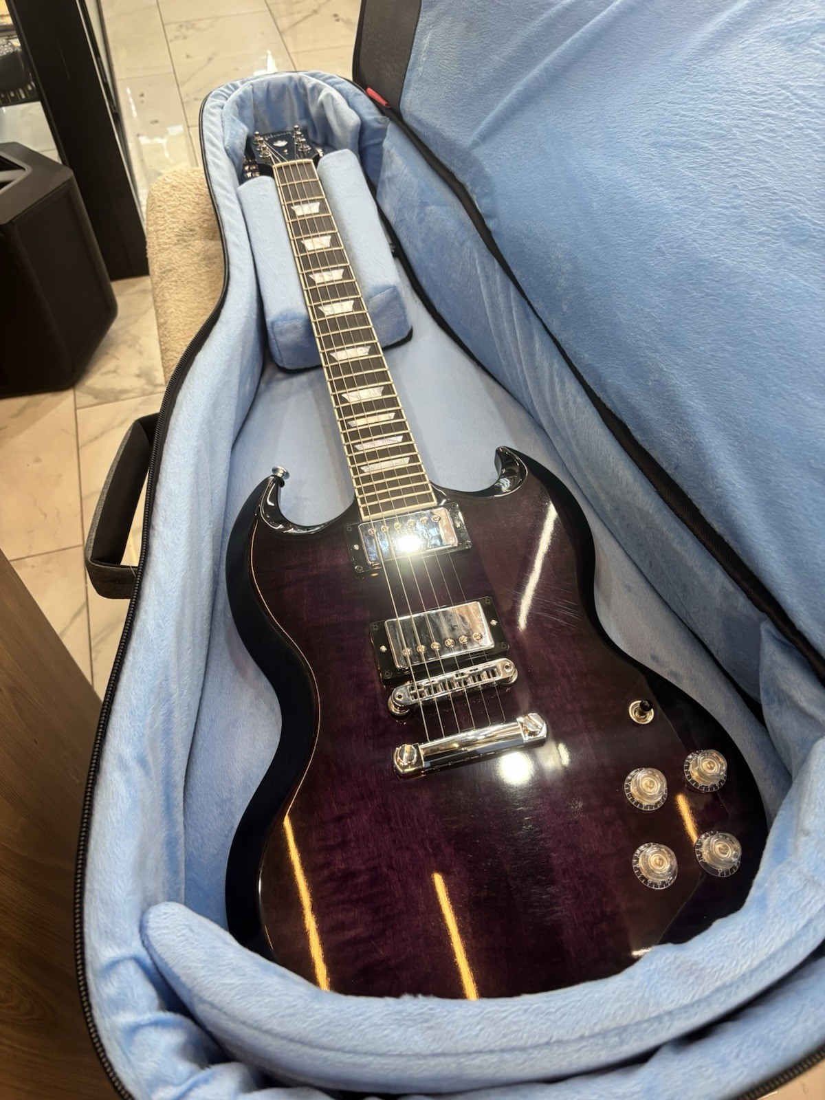 Gibson SG Modern Dark Purple Burst Electric Guitar USA w/ Gator Transit Gig Bag