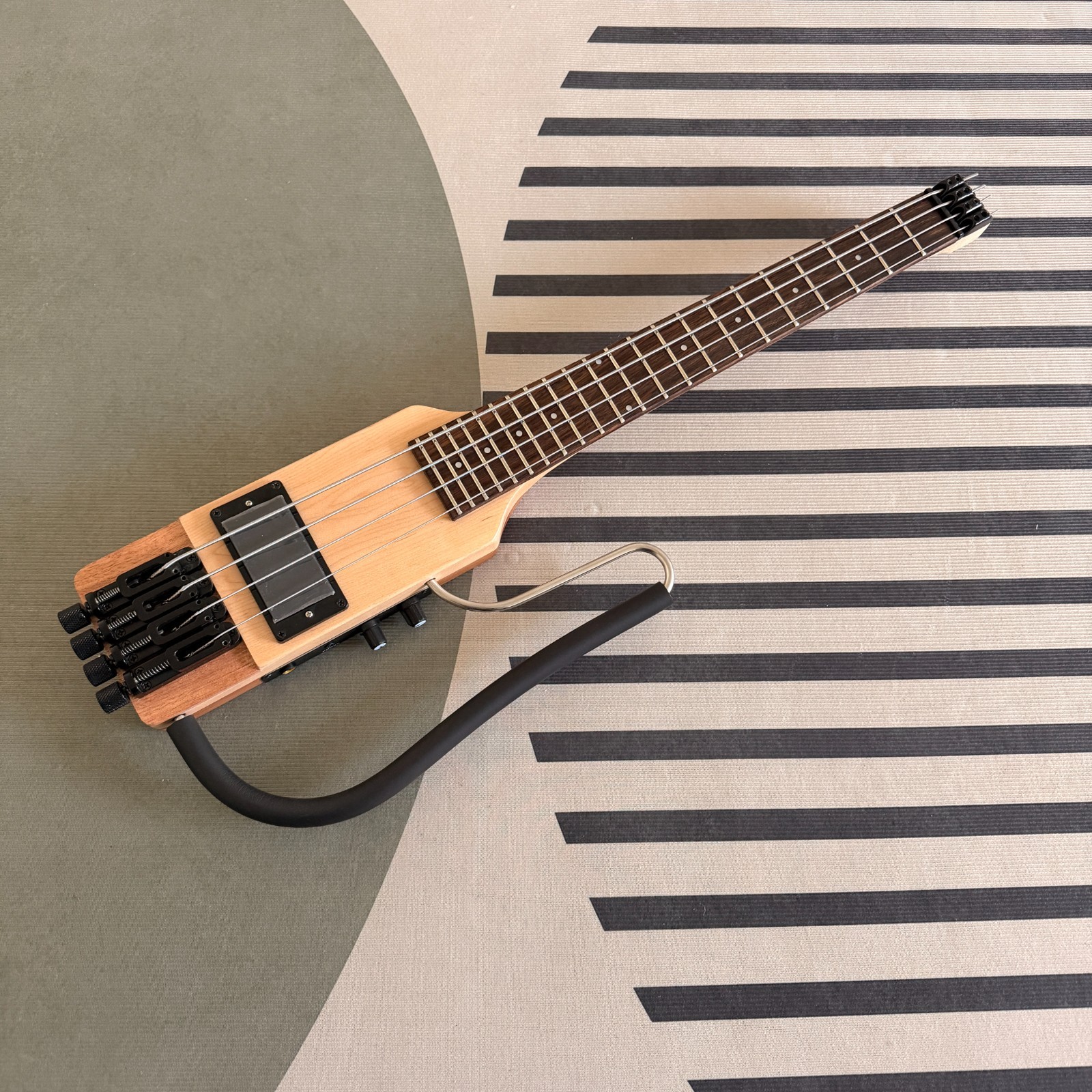 4string electric silent travel bass Short Scale Length headless portable Natural