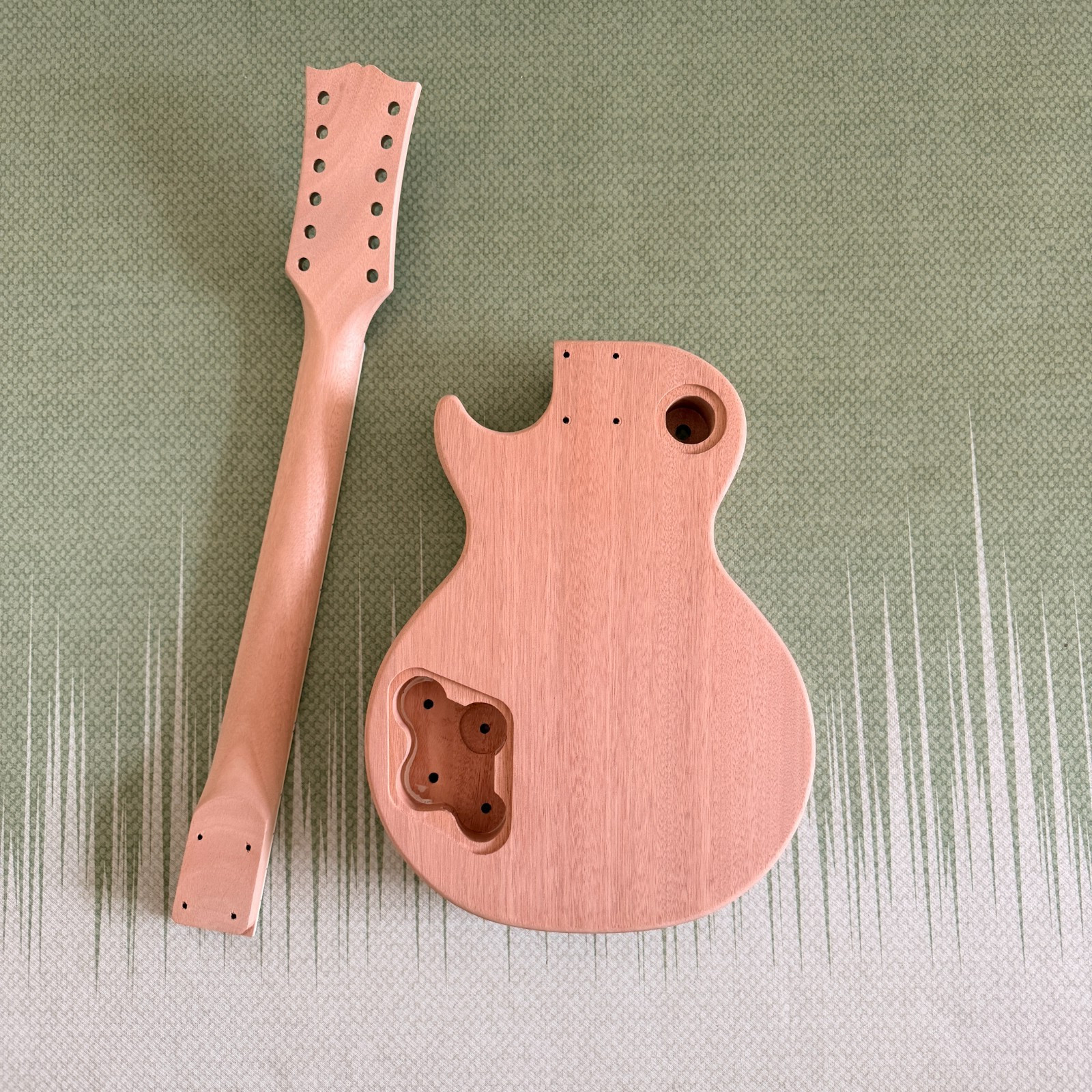 Unfinished 12 string L P DIY Electric Guitar Kit Flame Maple Top CR part bolt-on