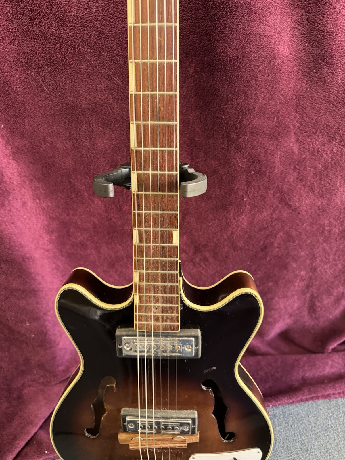 Electric Guitar TEISCO Del Rey EP-7 Model Semi Hollow Tobacco Burst Rare Color !