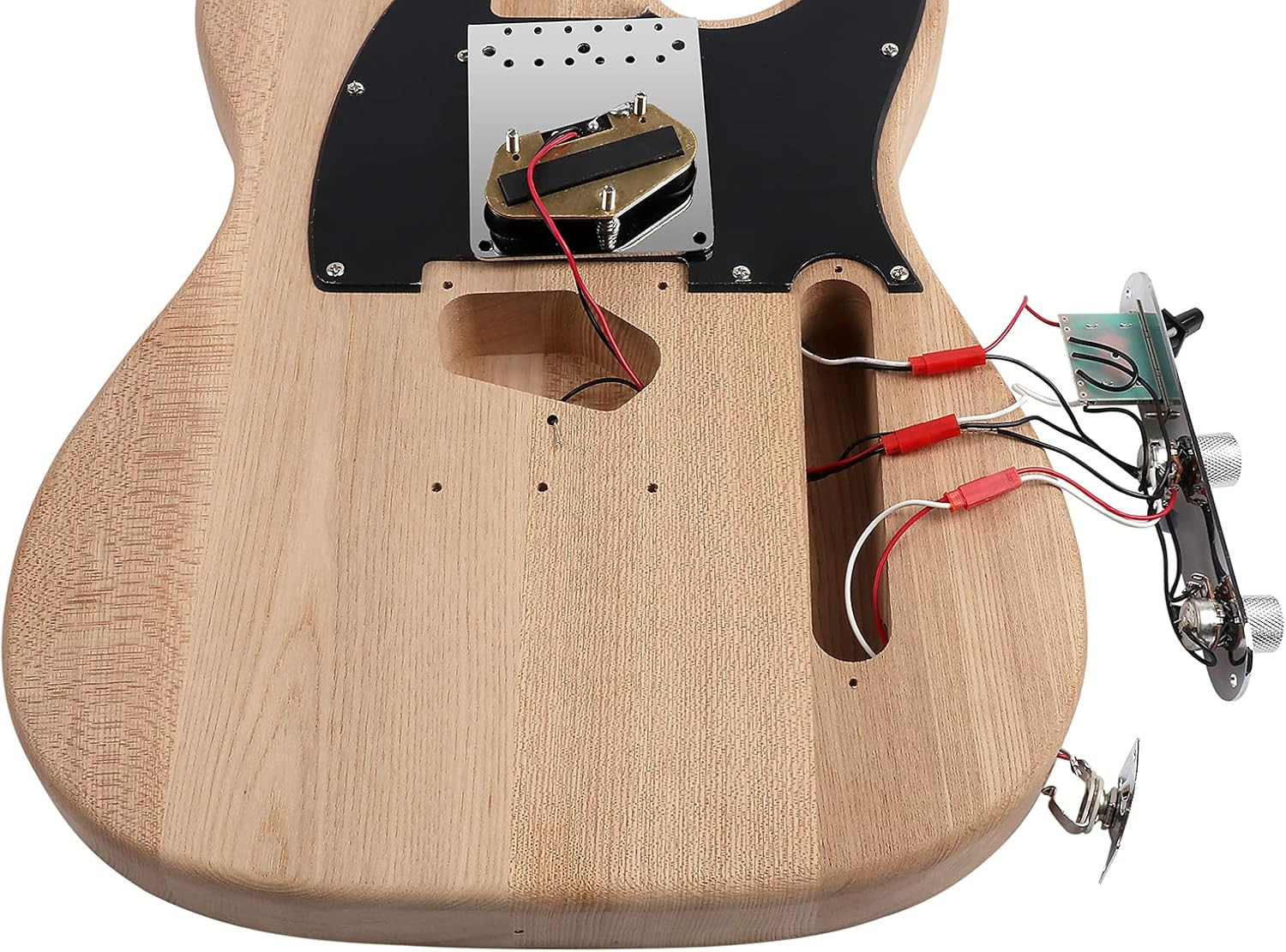 DIY Electric Guitar Kit Beginner Kit 6 String Right Handed with Ash Body Hard Ma