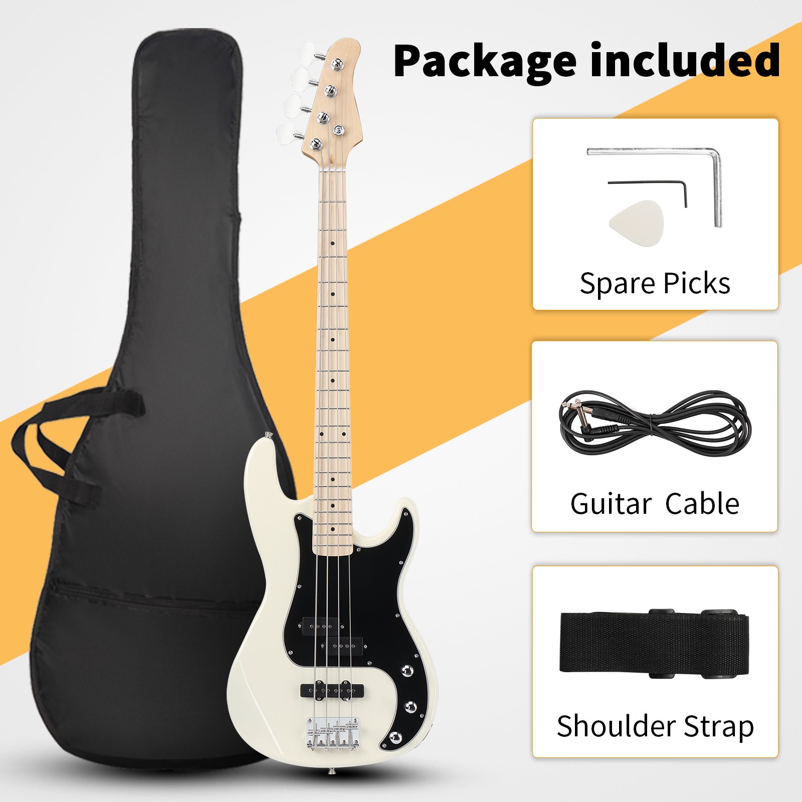 Ktaxon 46in Electric KP Bass Guitar Basswood 4 String School Band Right Handed