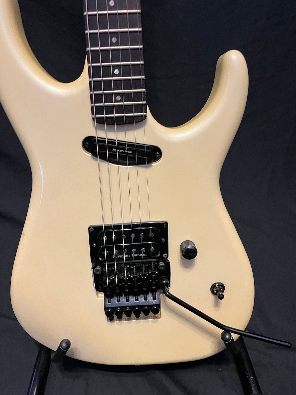 Rare 1991 Vintage ESP M-1 Guitar H/S in Pearl White W/Case Queensryche Vibe!