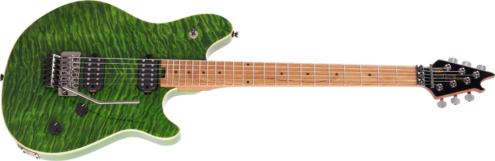 EVH 5107003587 Wolfgang Standard QM, Baked Maple Fingerboard, Transparent Green
