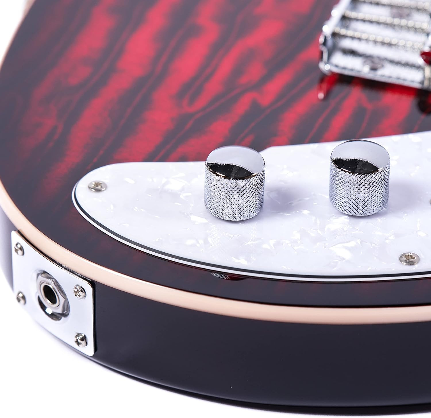 Grote Electric Guitar Semi-Hollow Body Single F-Hole Printed Tele Style Guitar