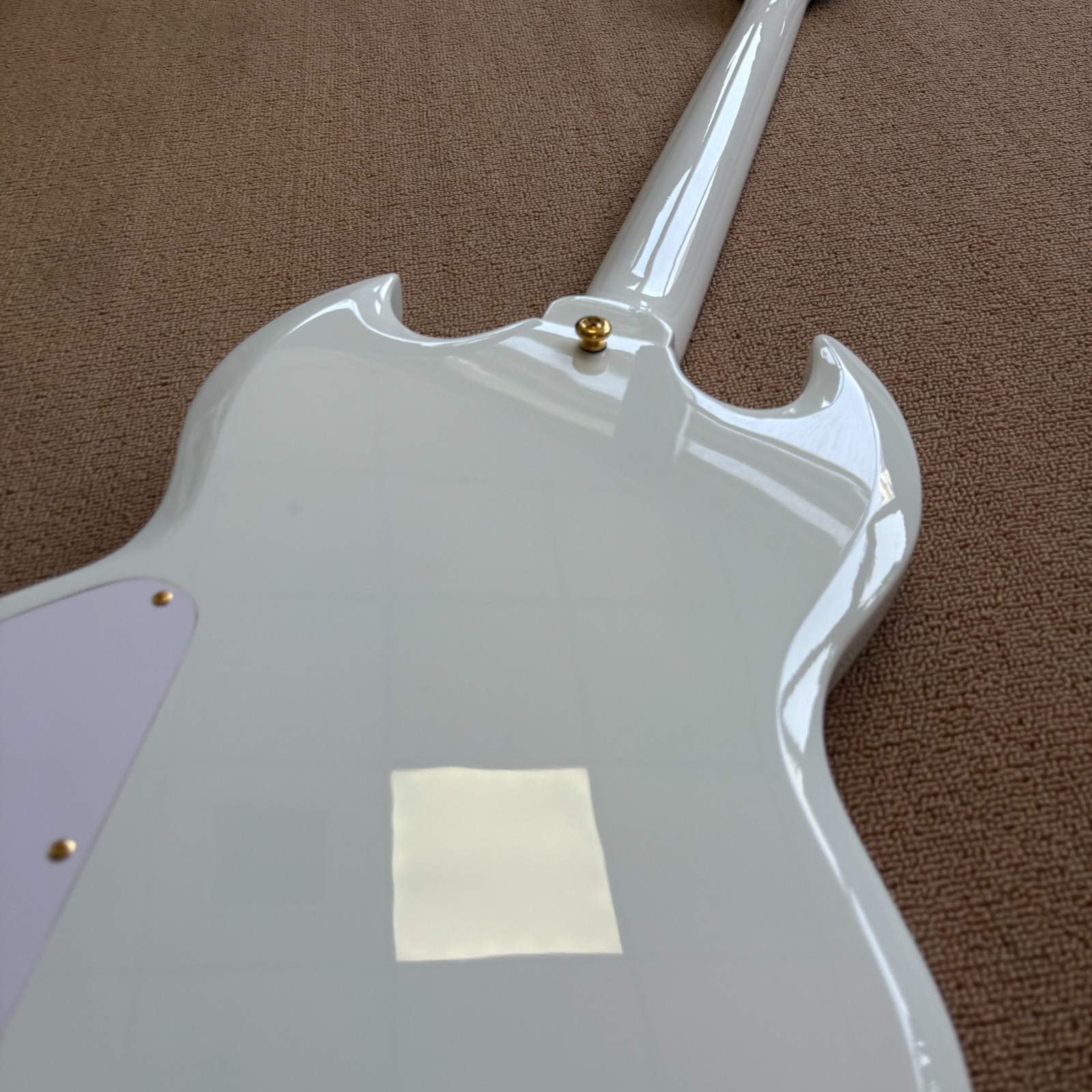 White SG Style Electric Guitar Rosewood Fingerboard 3H Pickups