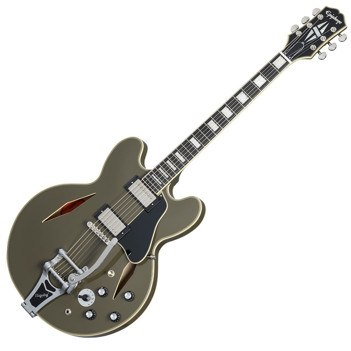 Epiphone Shinichi Ubukata ES-355 Custom Bigsby Olive Drab Electric Guitar NEW