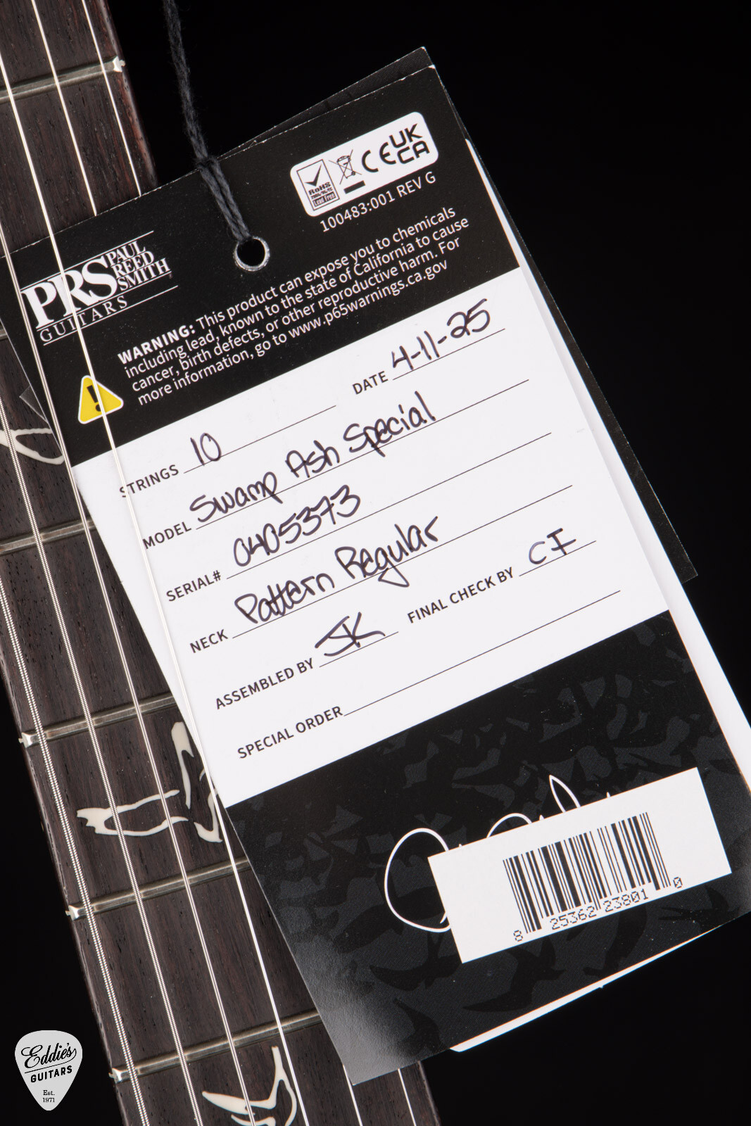 PRS S2 Swamp Ash Special – Black Doghair Smokeburst #405373