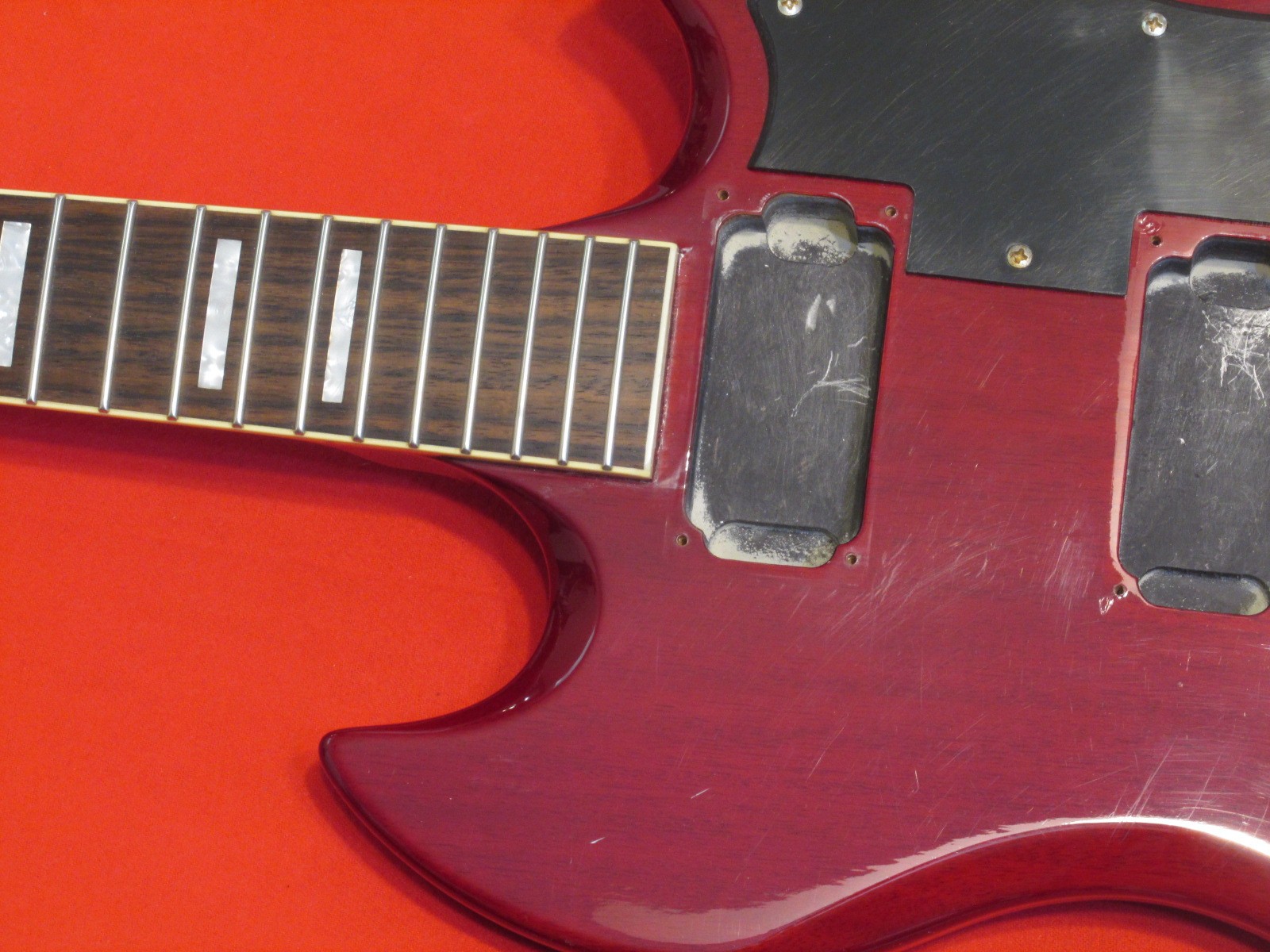 2020s Guild S-100 Polara Guitar Body Neck – See-Through Cherry Red