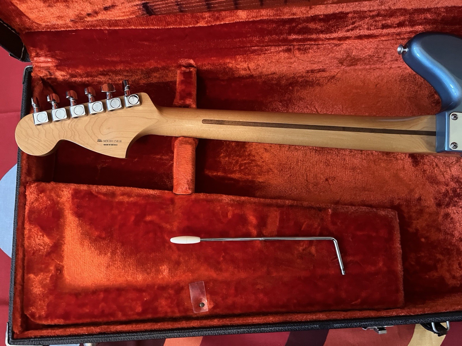 2018 Fender Player Jaguar Tidepool Guitar with 1970s Fender Orange Plush Case