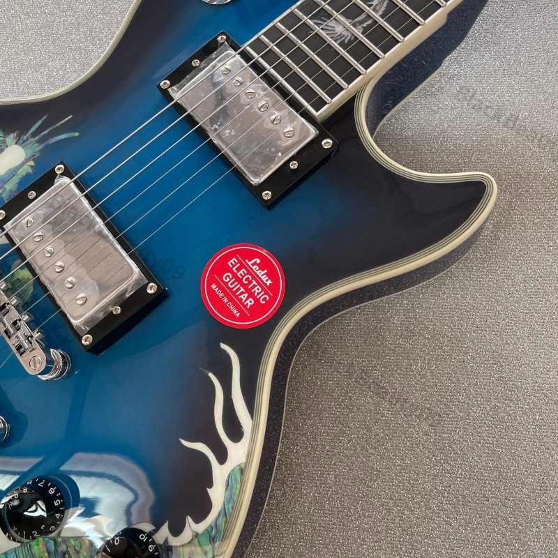 LP Solid Body Elecctric Guitar Bone Nut Stainless Rounded Fret Edge Dragon Inlay