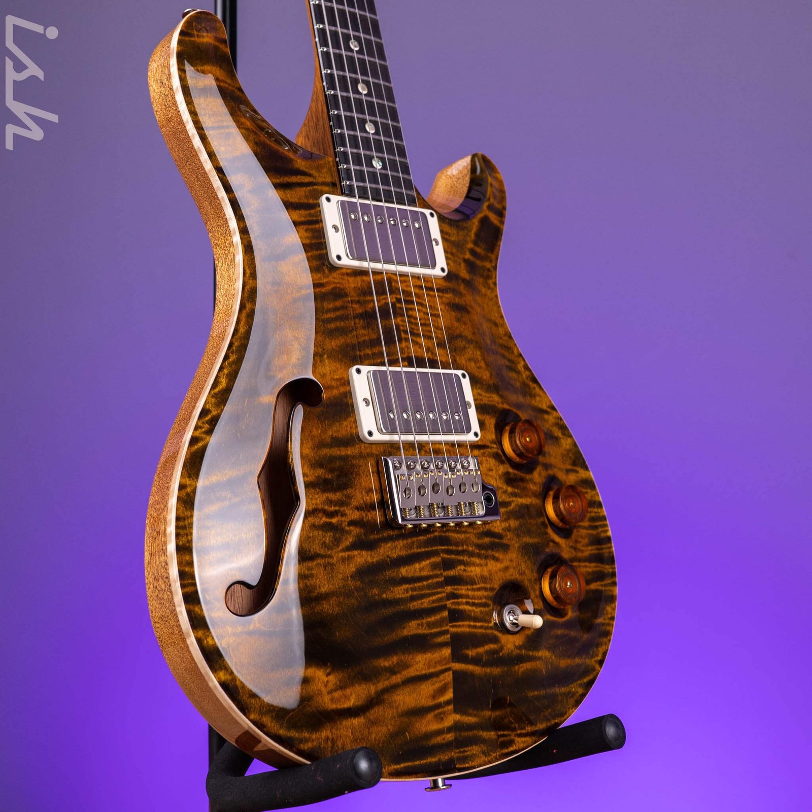 PRS DGT Semi-Hollow Tiger Eye Moon Inlays