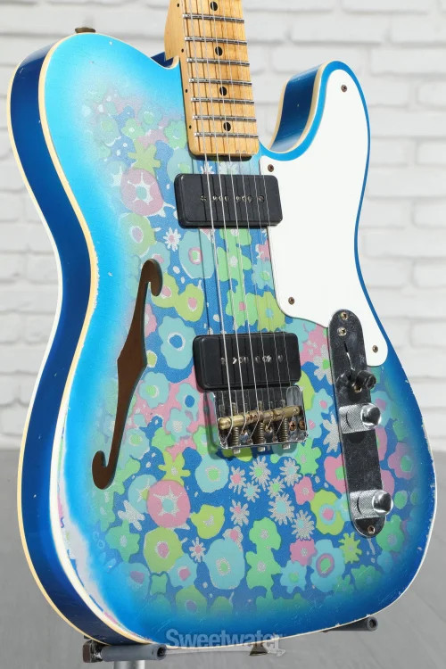 Fender Custom Shop Limited-edition Dual P-90 Telecaster Relic – Aged Blue Floral