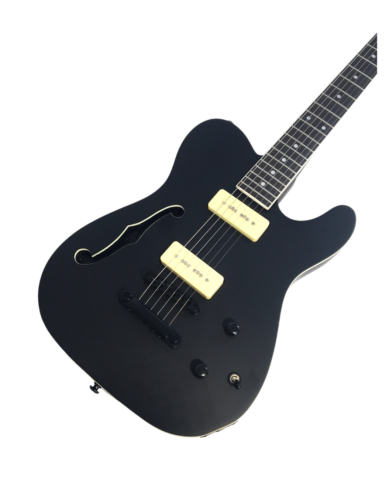 Haze Satin Black Semi-Hollow Body Electric Guitar, H-H + Free Gig Bag. HSE-501BK