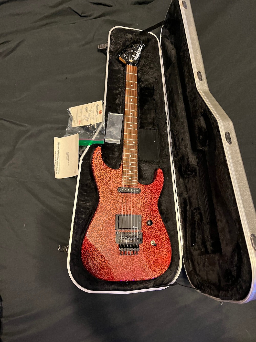 1988 Jackson USA Lava Fire Crackle Limited Edition Guitar Signed-Grover Jackson