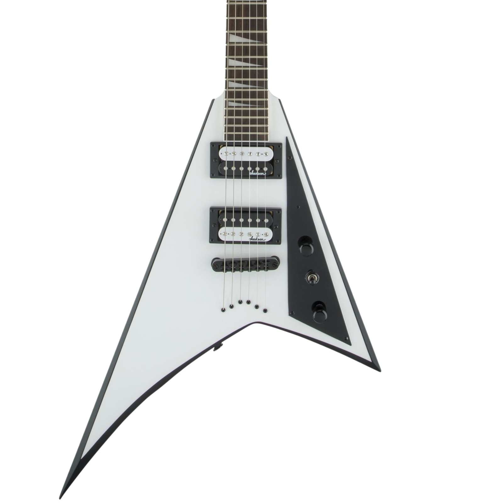 Jackson JS Series Rhoads JS32T Electric Guitar, White/Black Bevels