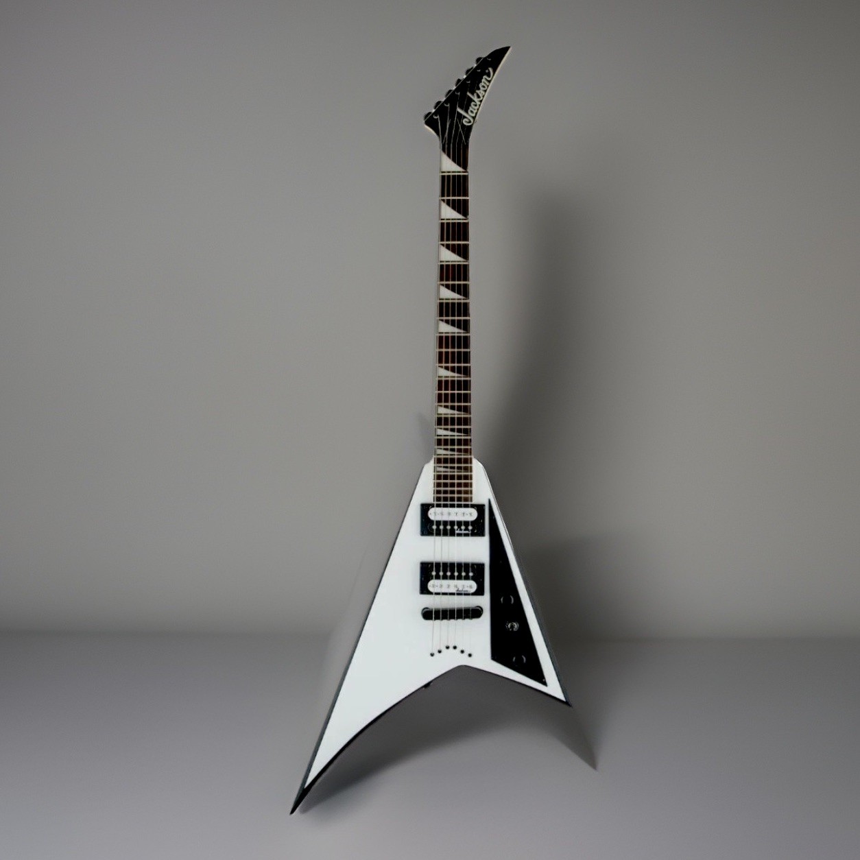Jackson JS32T Rhoads Electric Guitar – White with Black Bevels