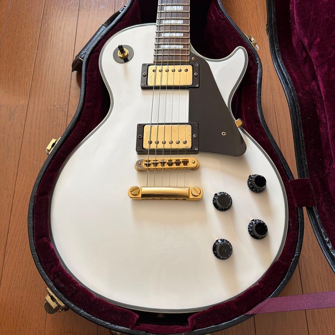 Burny Les Paul Custom White Electric Guitar Used Product Shipping From Japan