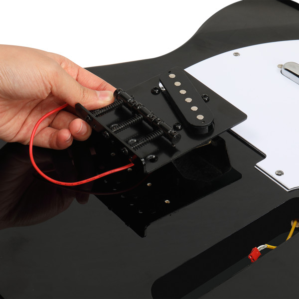 DIY 6 String TL Style Electric Guitar Kits with Mahogany Body Maple Neck Black