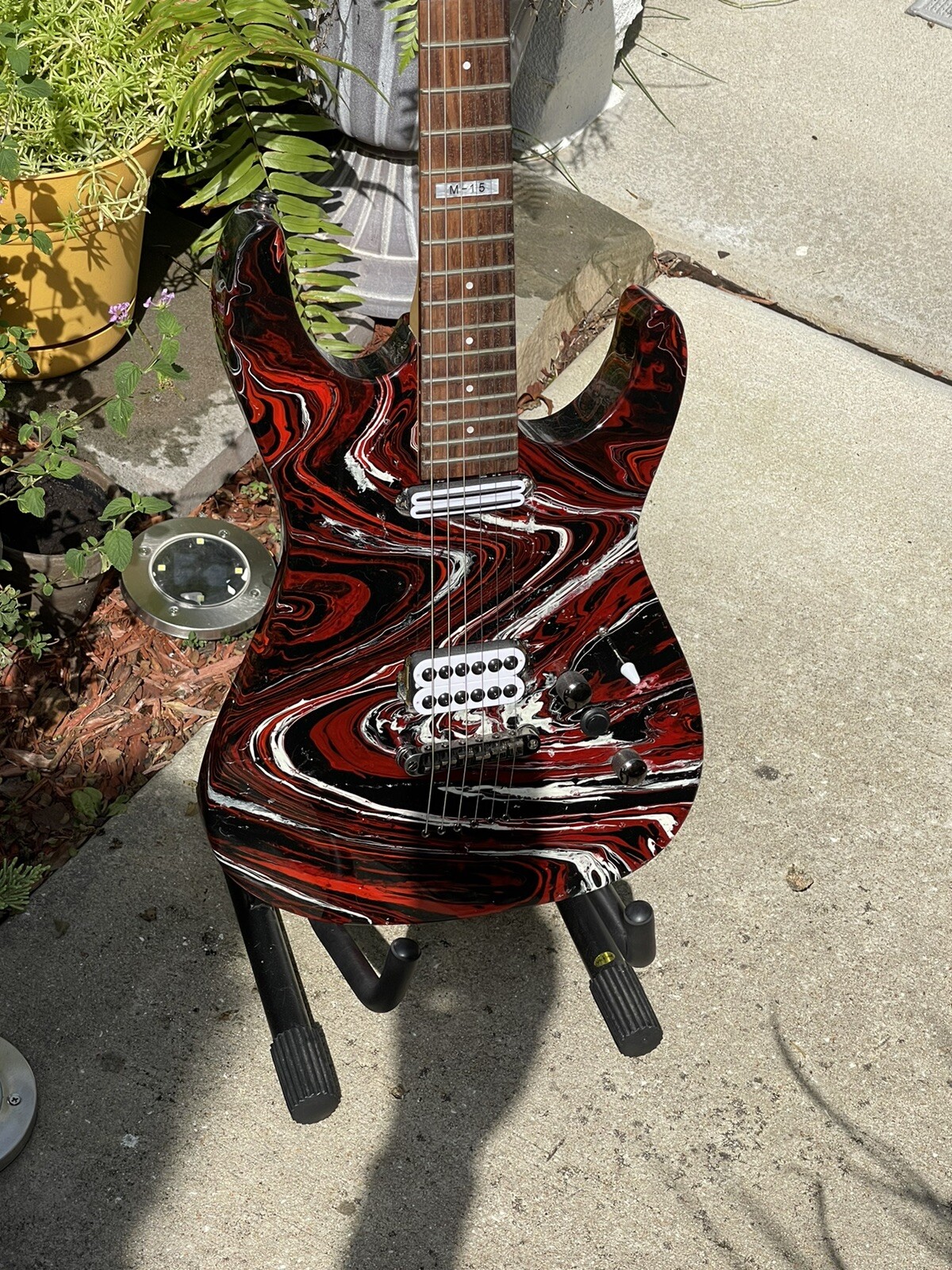 ESP Ltd M-15 Guitar Custom color swirl on body kill switch effect coil tap