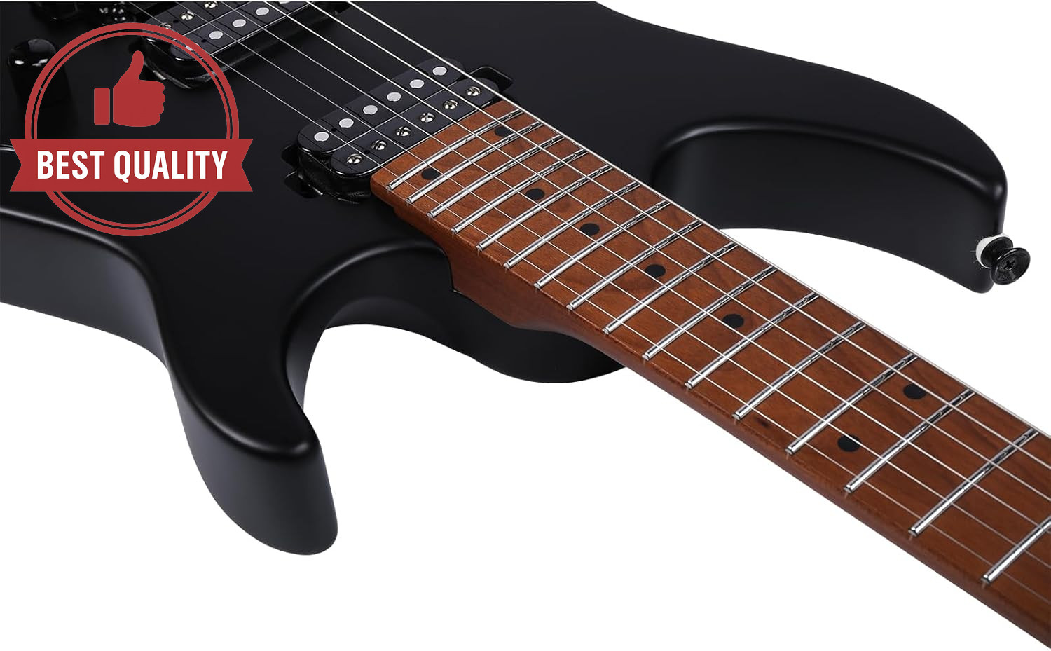 Vola OZ 24 RV SRM Black Matte Electric Guitar w Roasted Maple Neck Gotoh Bridge