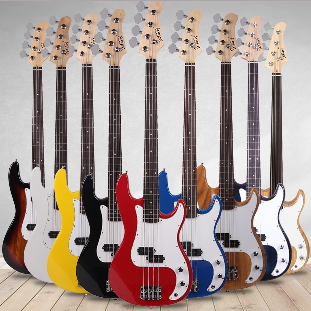 US 45″ Blue Electric Bass Guitar 4-Strings Full Size W/ Bag Strap Pick Cable