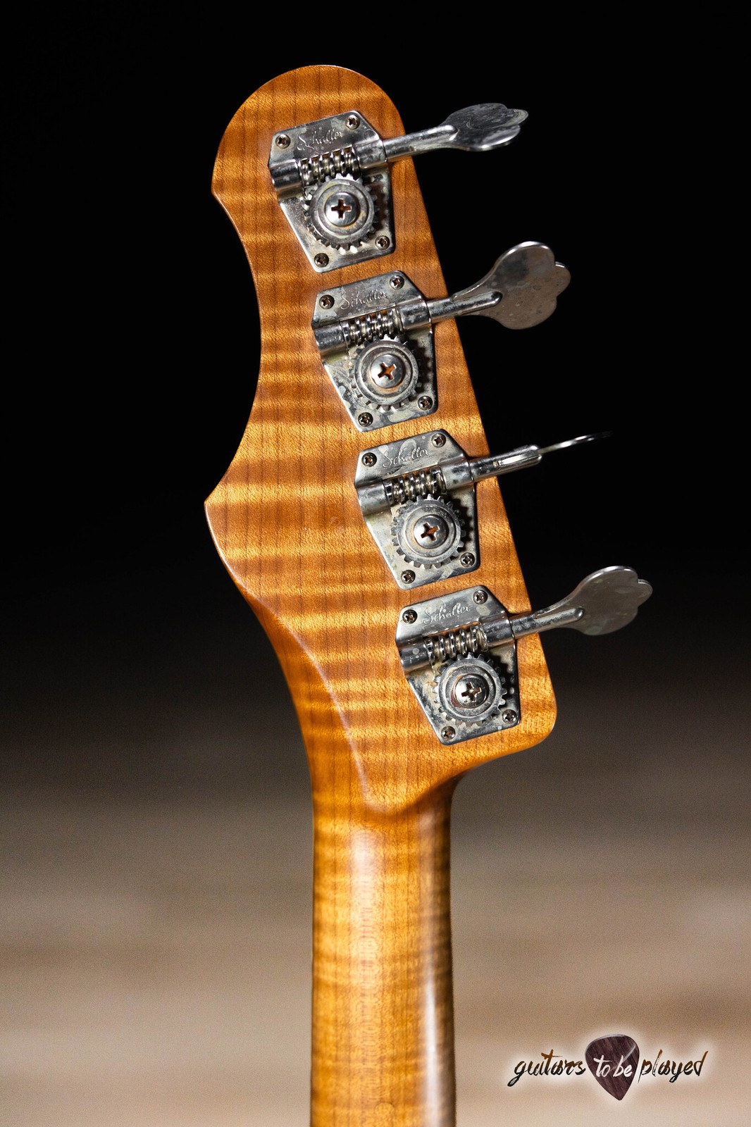 Shabat Panther P-Bass w/ Roasted Flame Maple & Rosewood – Fiesta Red over 3TSB