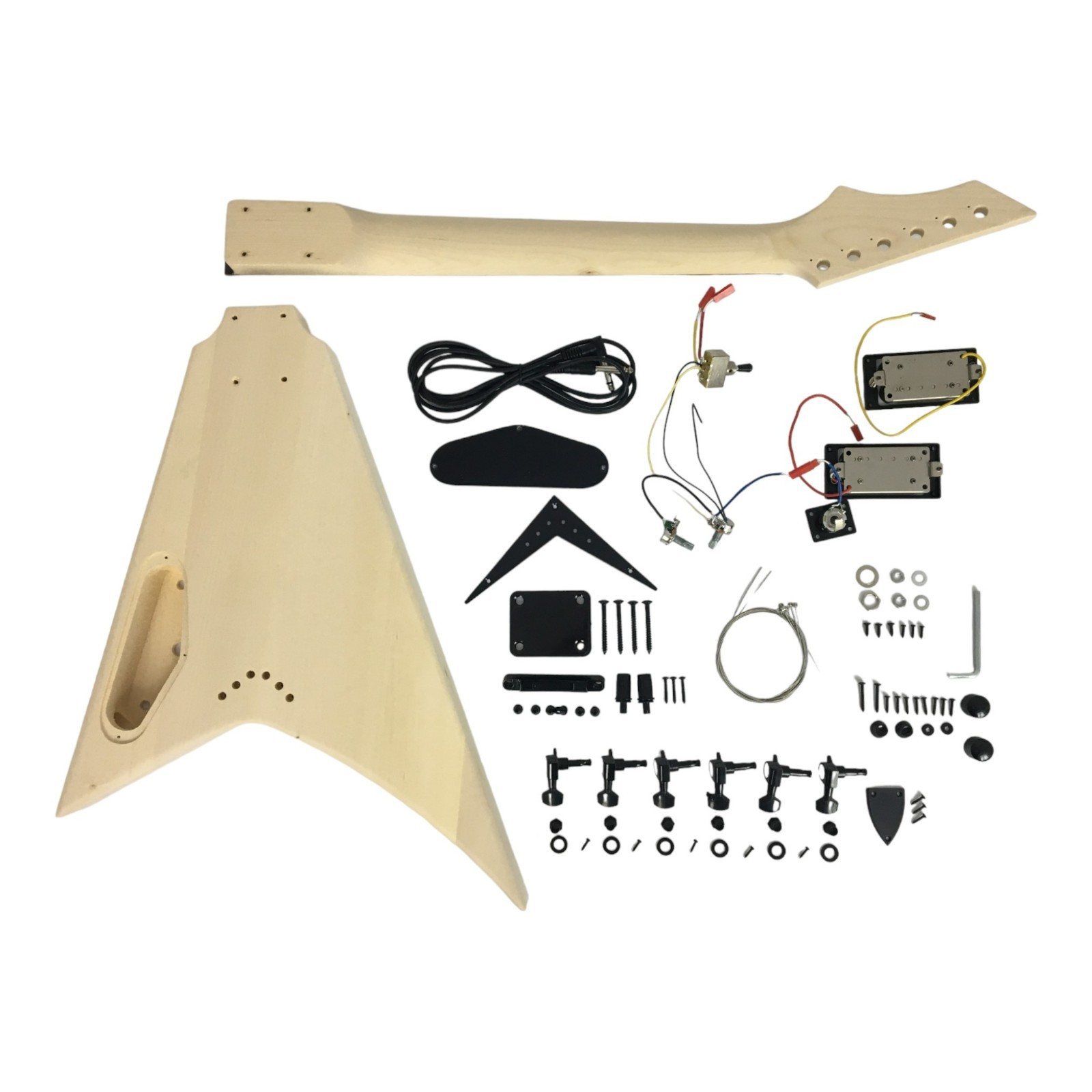 Haze SFV50MDIY Solid Mahogany Body,No-Soldering Electric Guitar DIY Kit