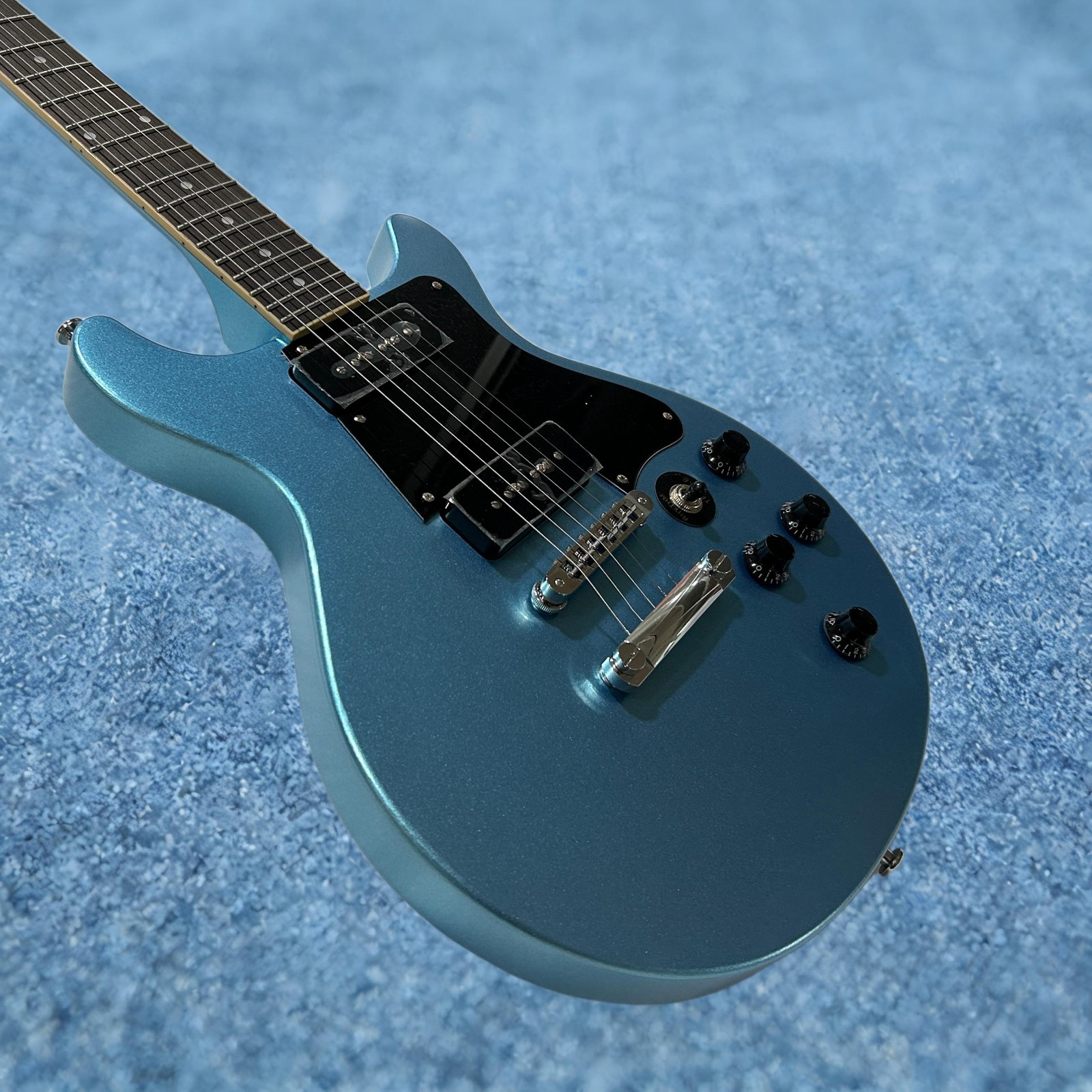 Electric Guitar Metallic Blue Color ABR-1 Bridge Mahogany Body Studio Guitar