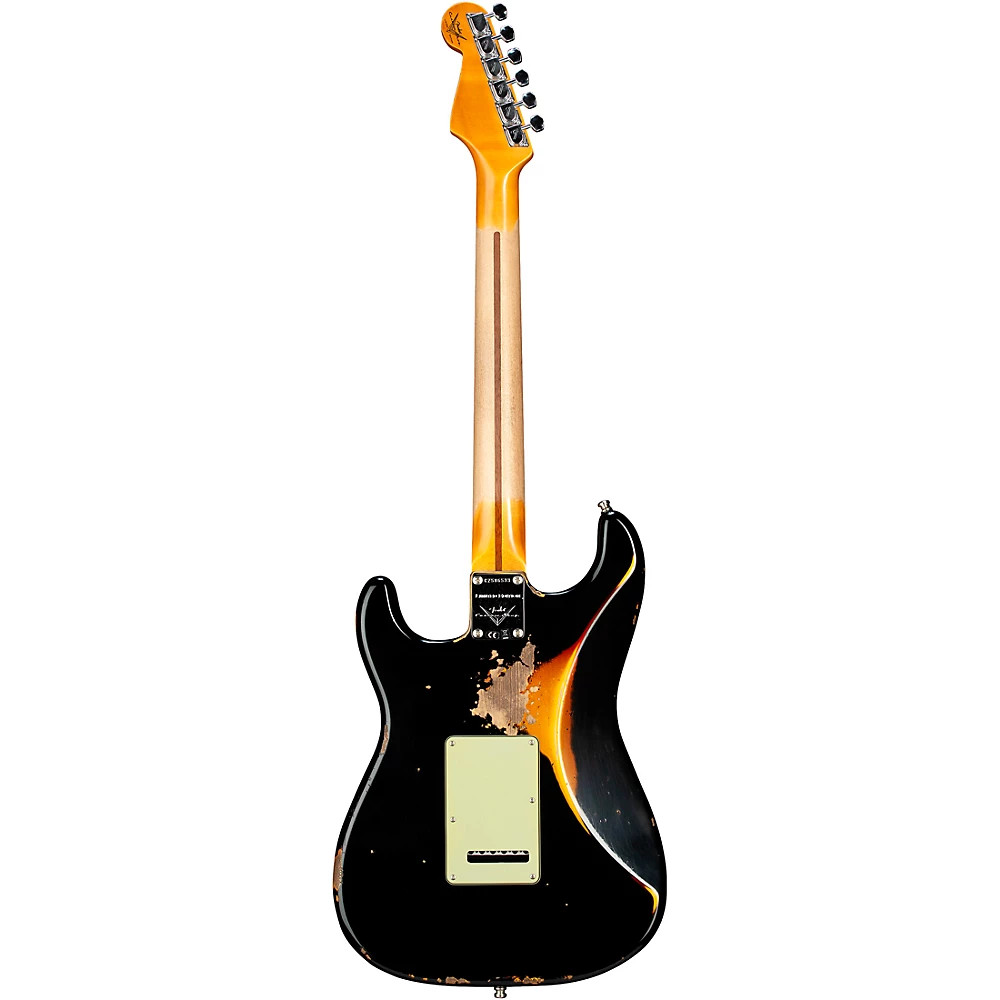 Fender CS LE Custom Deluxe HB S1 Stratocaster Relic w CC HW Guitar Blackburst