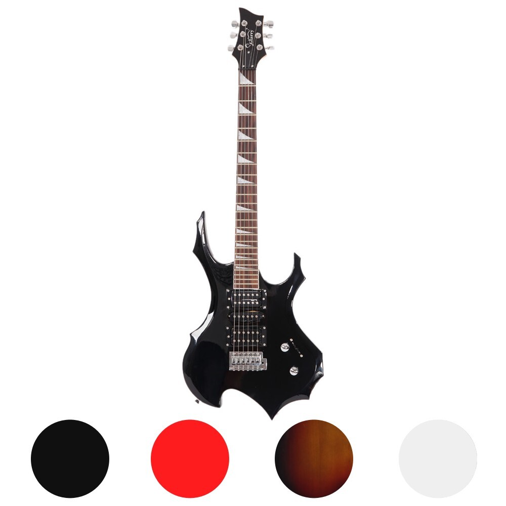US Flame Black Maple Electric Guitar HSH Pickup W/Bag Strap Tremolo Arm Cable