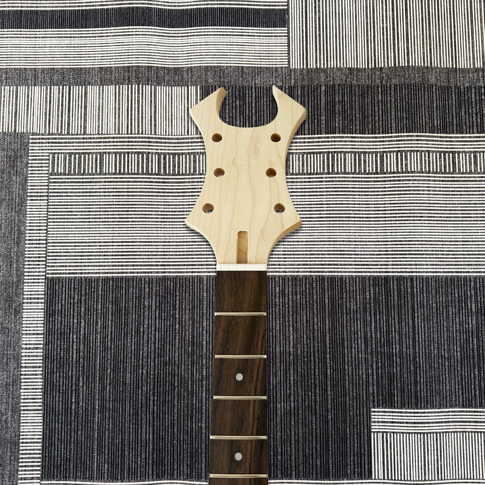 DIY Unfinished BC Rich Electric Guitar Kit Mahogany Body Maple Neck Black Part