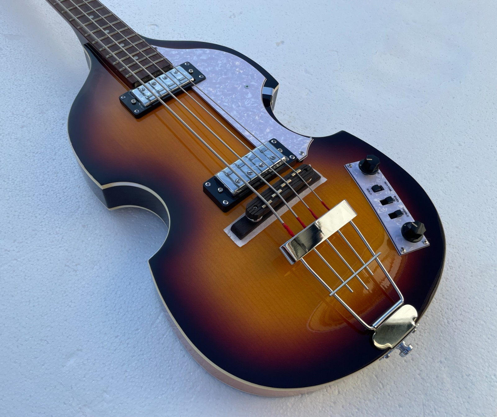 Flaws 30″ Scale Length 4 Strings Electric Violin Bass Semi Hollowbody Glossy