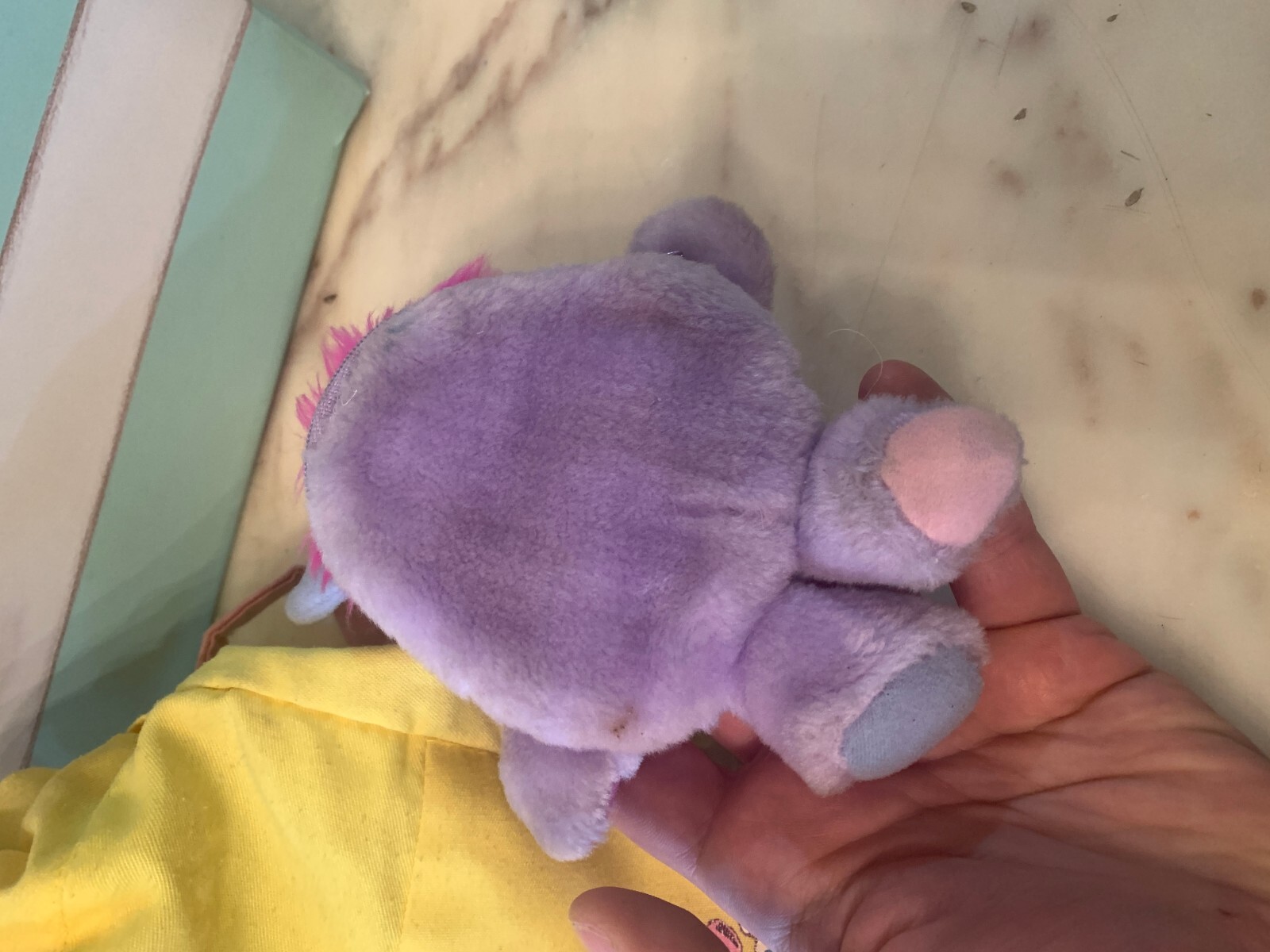 VINTAGE LOT toy DOLL POPPLES BAG MATTEL 1986-87 chips YELLOW BASKET PINK PURPLE