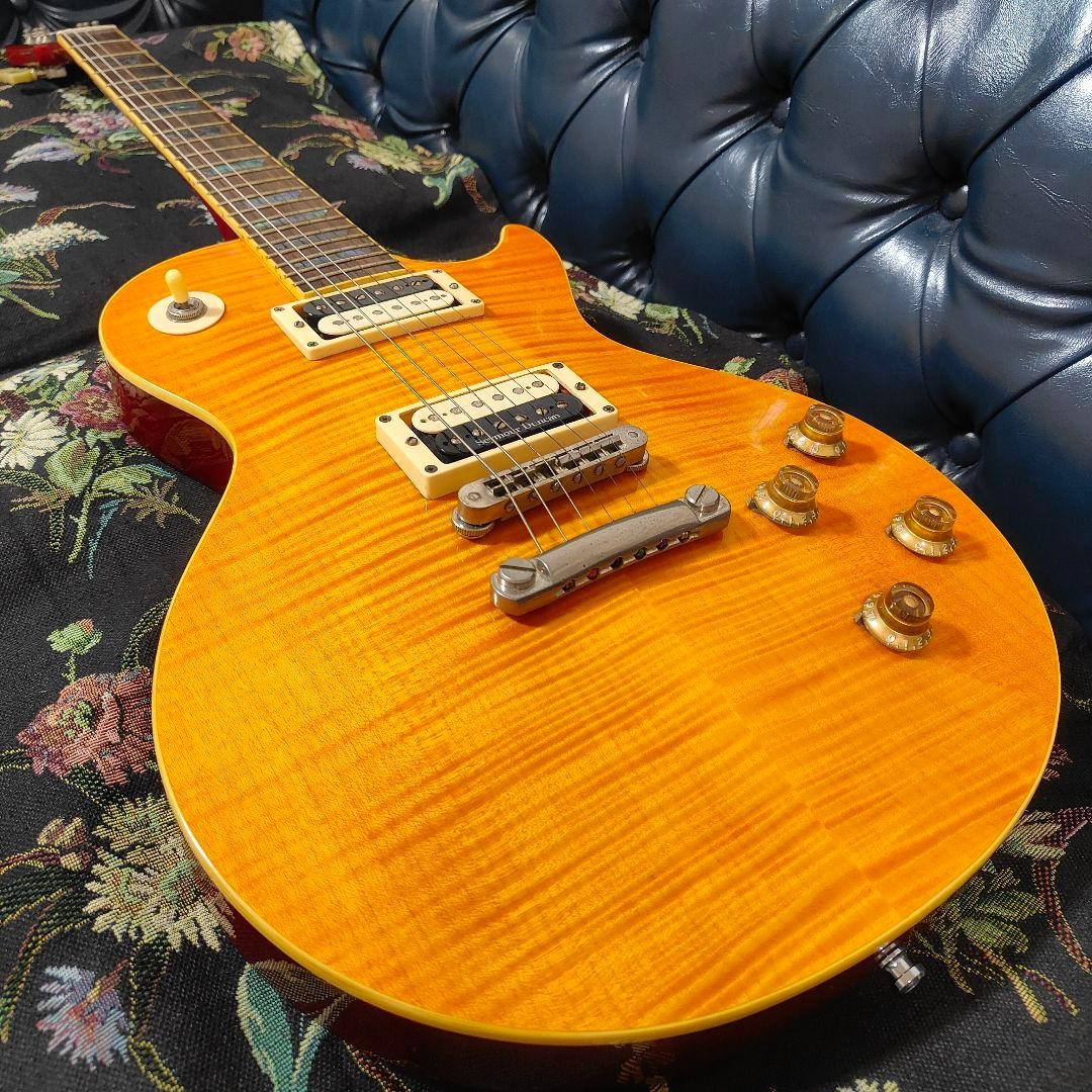 Burny Super Grade Les Paul type W/Gig bag Electric Guitar Used From Japan