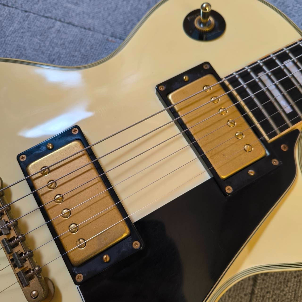 Burny Les Paul Custom Type White RR Electric Guitar Used From Japan #7