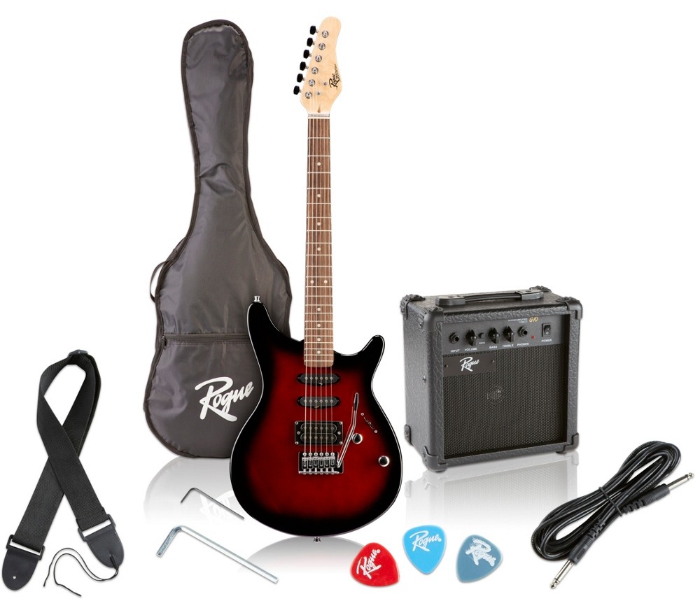 Rogue Rocketeer Electric Guitar Pack Red Burst