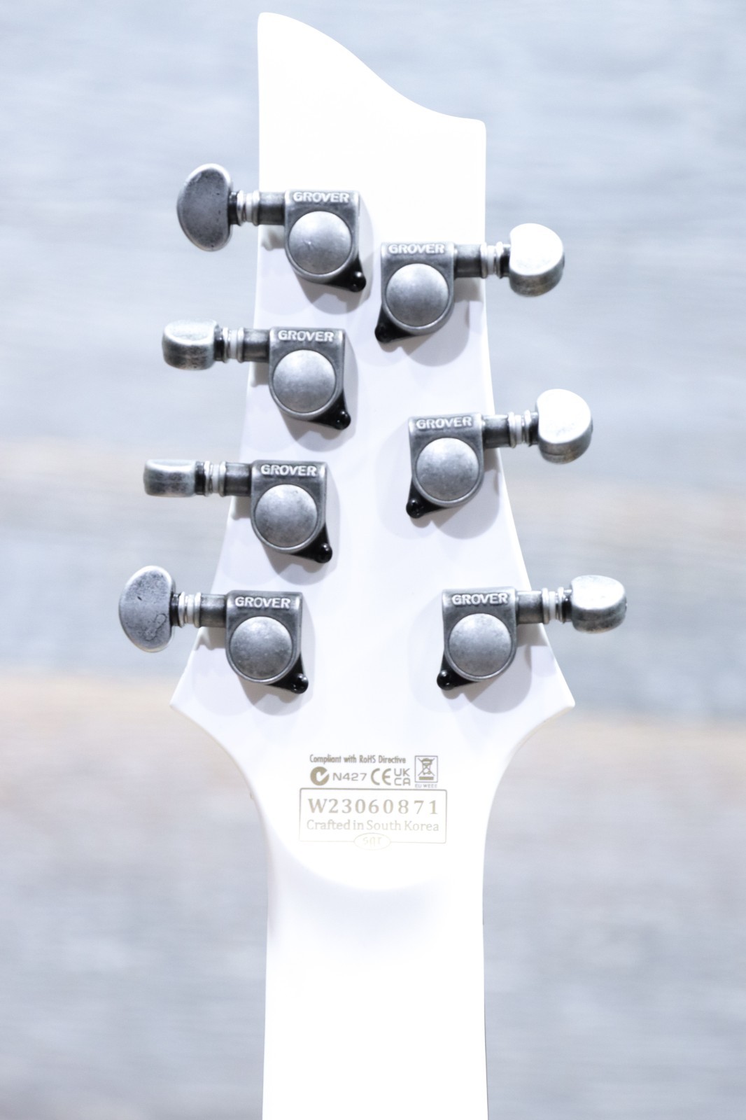Schecter Randy Weitzel V-7 FR Satin White Floyd Rose 1500 Series Electric Guitar