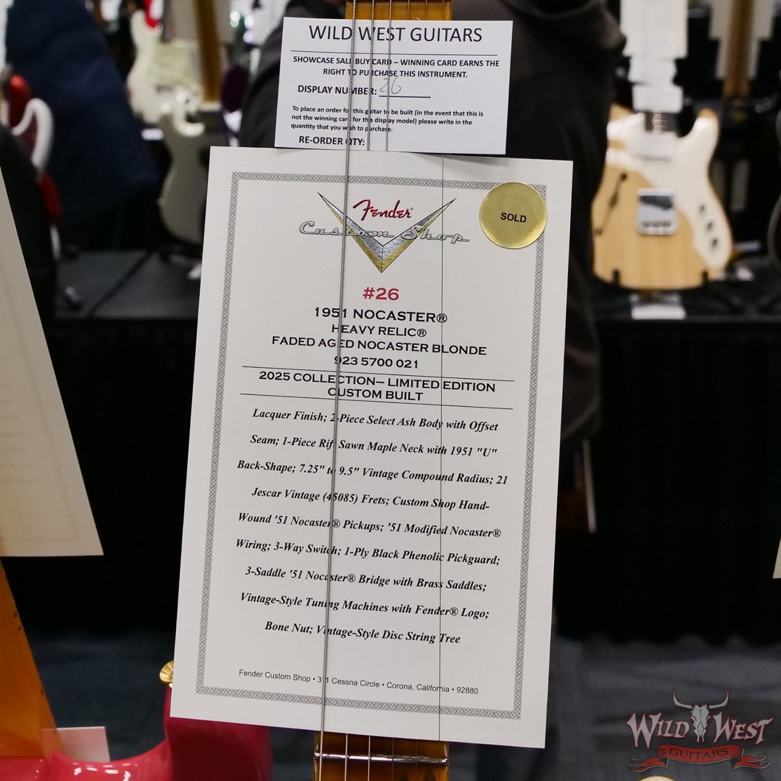 2025 NAMM Fender Custom Shop 1951 Nocaster Heavy Relic Faded Nocaster Blonde 6.7