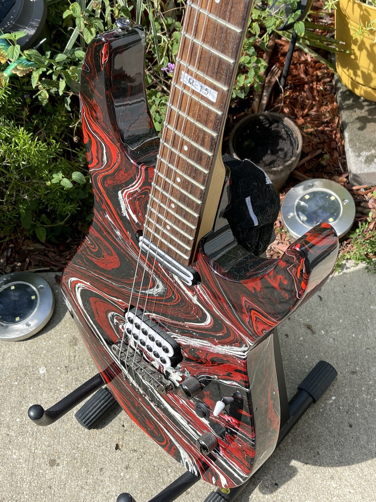 ESP Ltd M-15 Guitar Custom color swirl on body kill switch effect coil tap