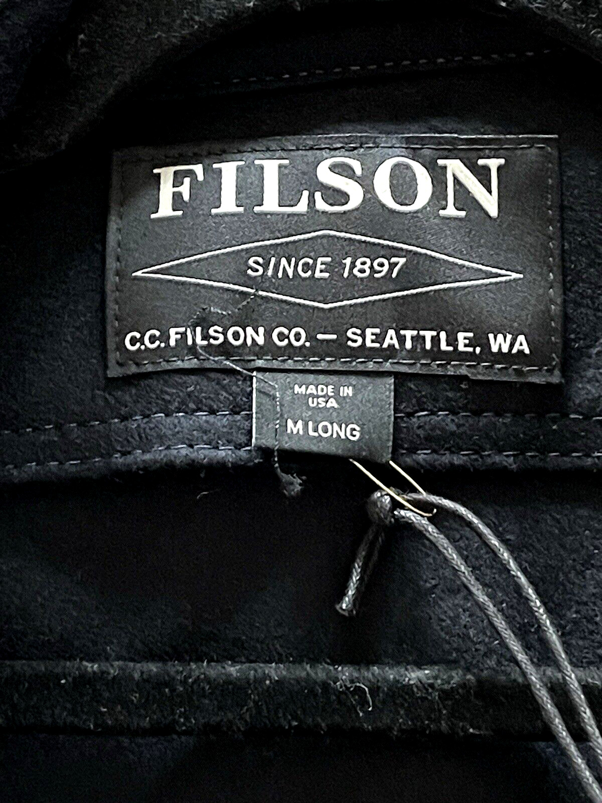 $395 NWT FILSON Navy Blue M -L Premium Wool Jac Shirt w/ XL sleeves Made in USA