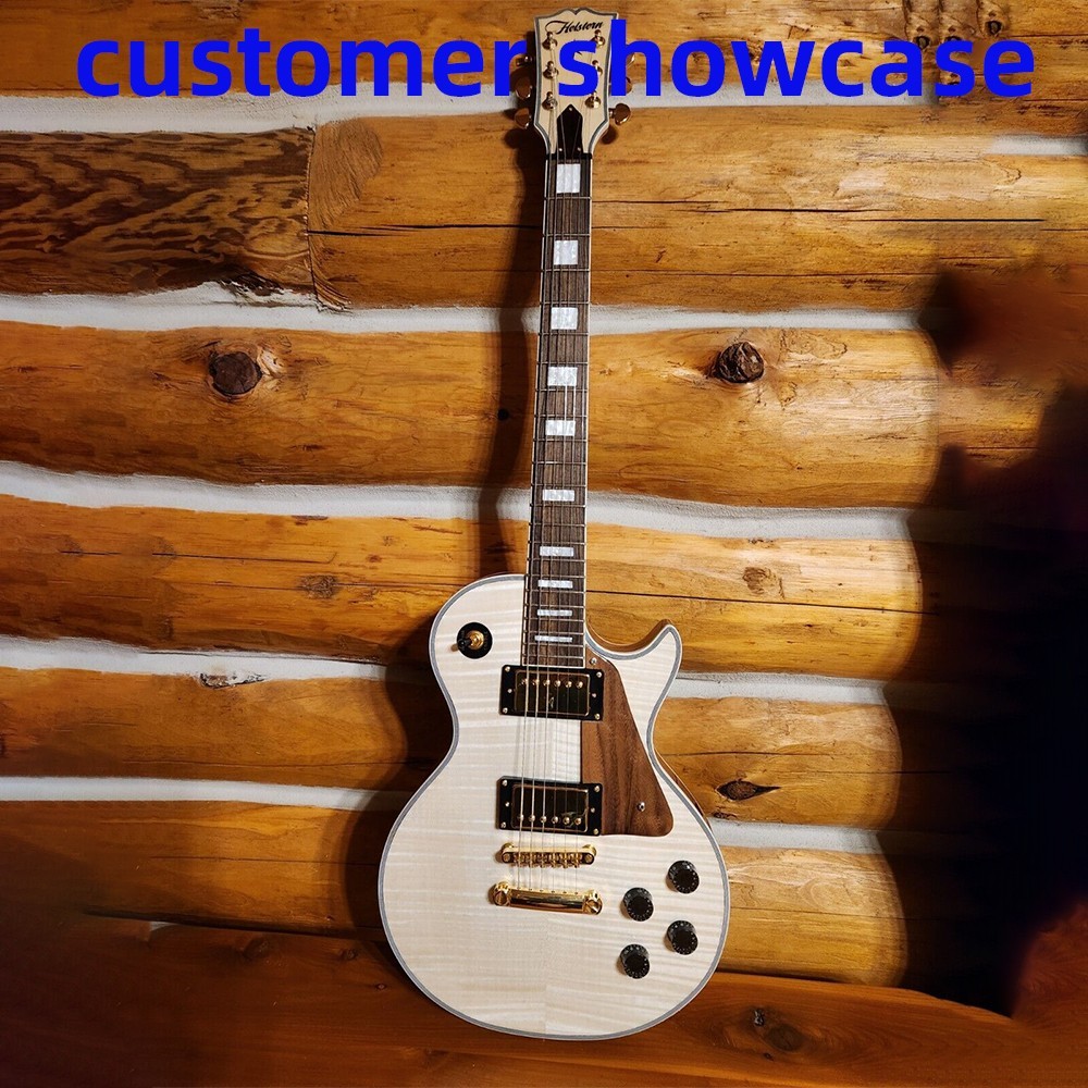 Unfinished DIY Electric Guitar Kits GD Archtop Binding Flame Maple Top FREE SHIP