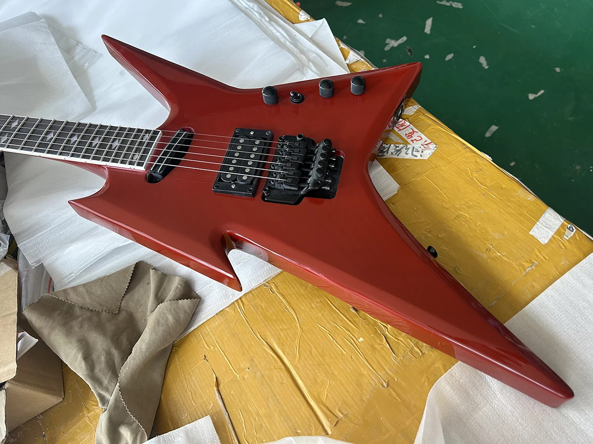 24 Frets 6 String Dark Red Electric Guitar Rosewood Fretboard Black Hardware