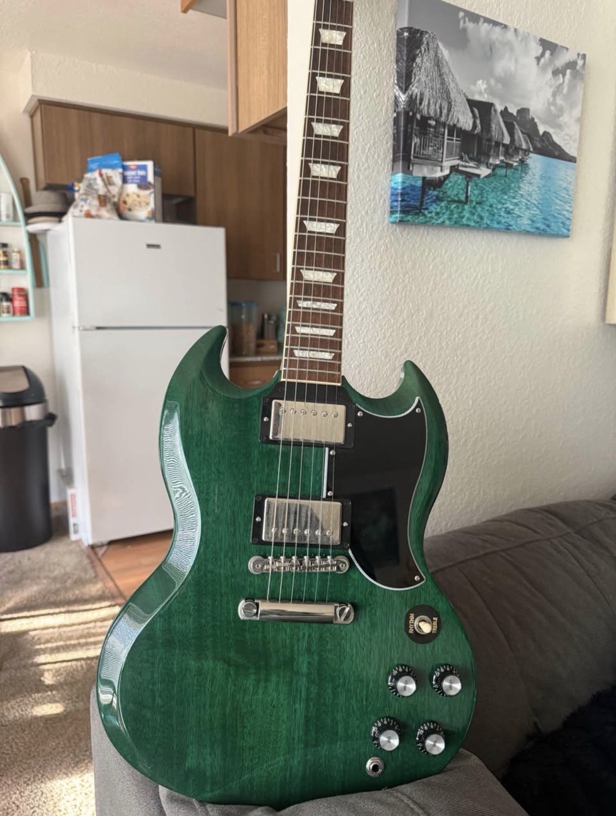 Gibson SG Green 6-String Solid Body Mahogany RH 22-Fret w/ Hard Case 2024