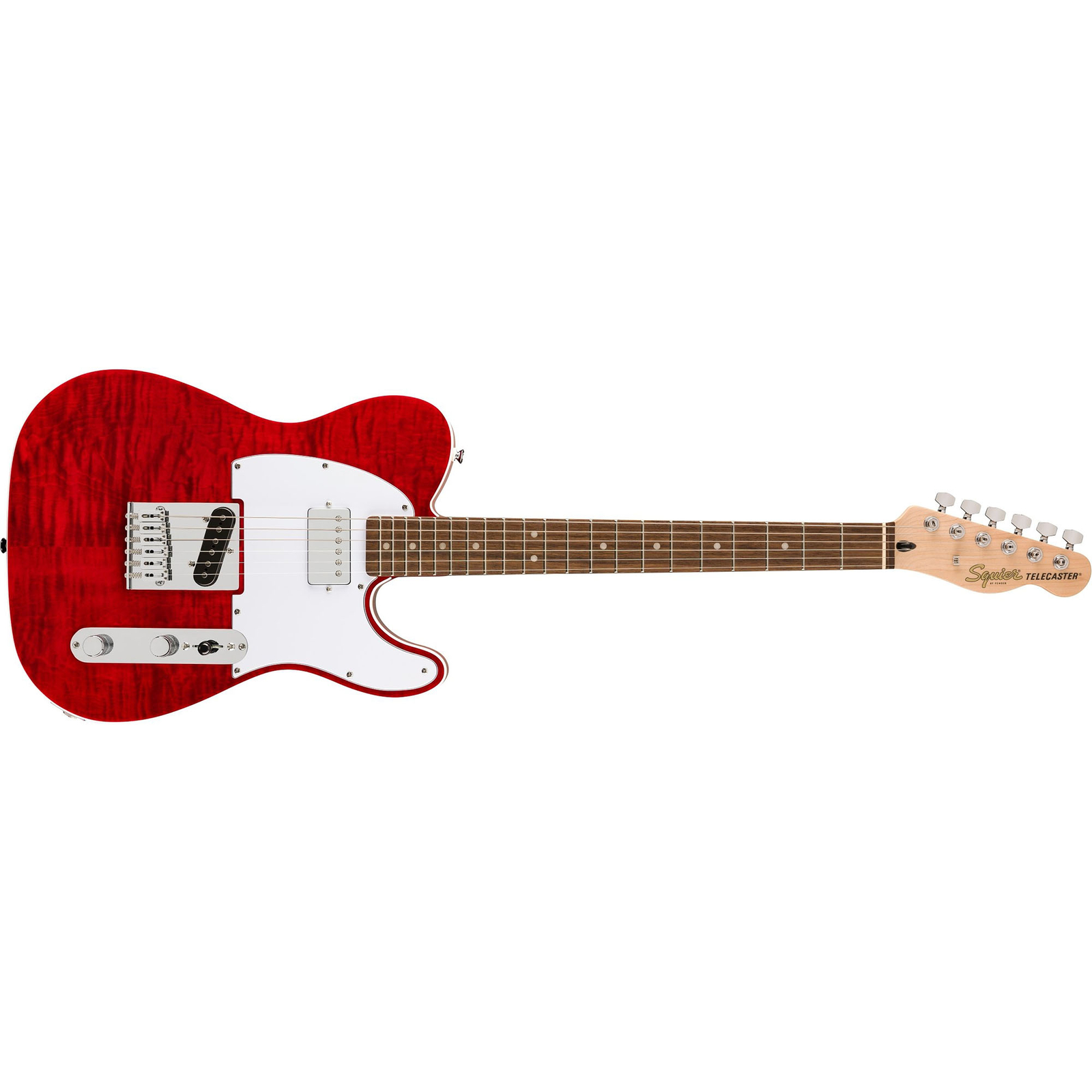 Squier Affinity Series Telecaster FMT SH Guitar, Crimson Red Transparent