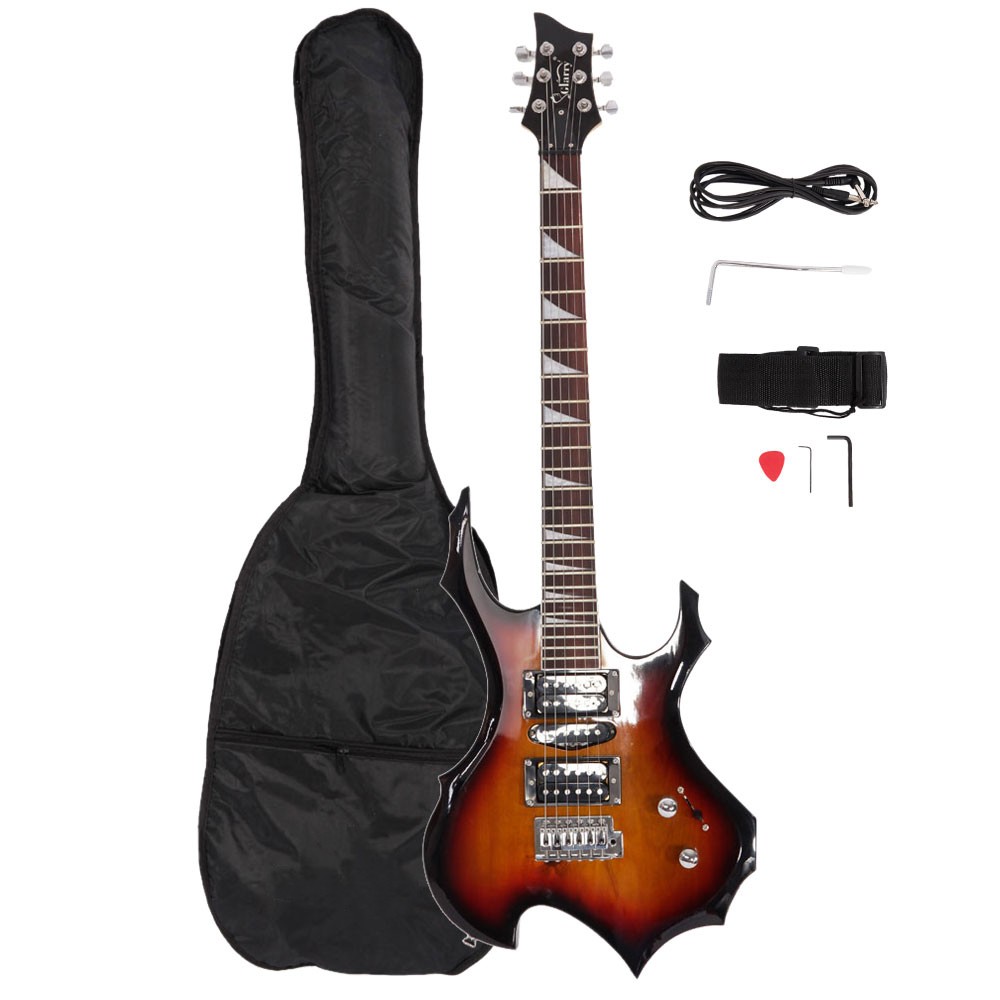Electric Guitar HSH Pickup Shaped with Bag Strap Picks Shake Cable Wrench Tool