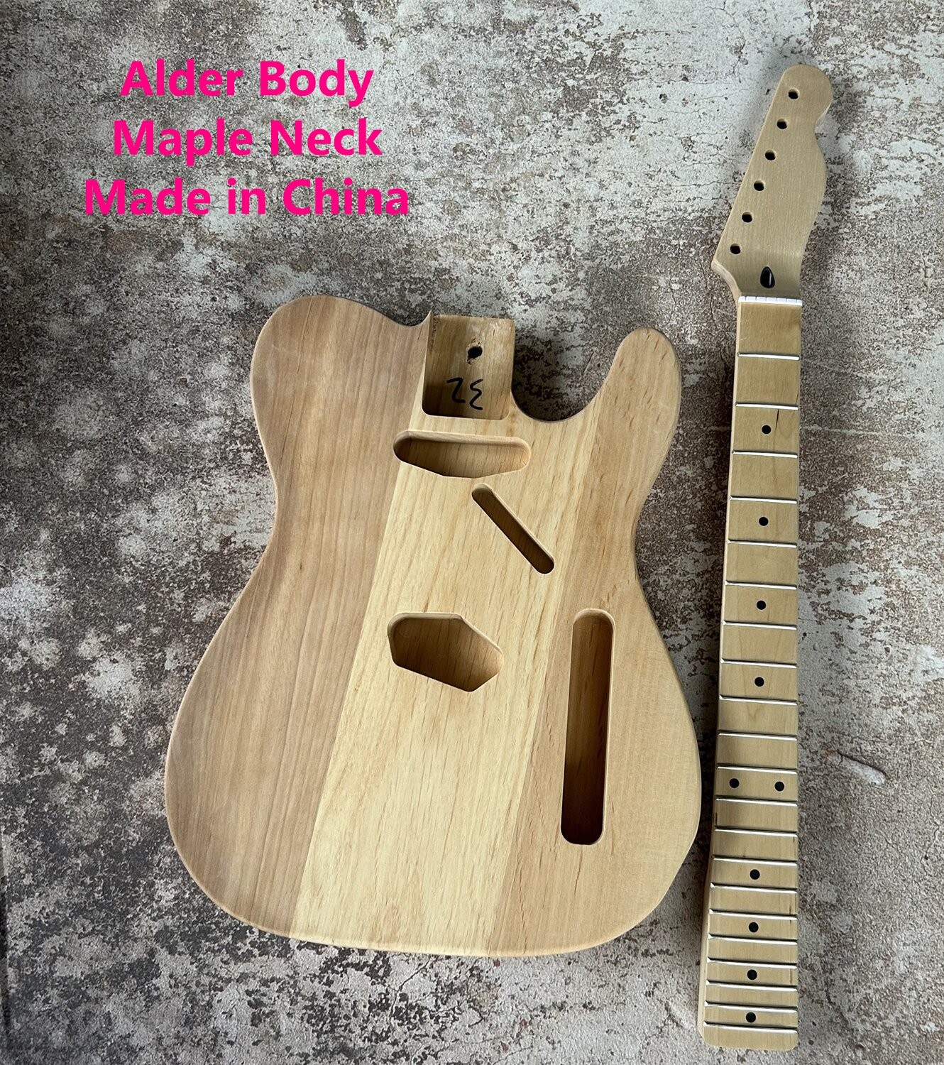Semi Finished TL Electric Guitar Alder Body Maple Neck Only sold to USA